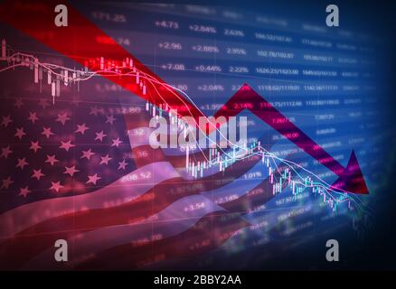 concept graphique économique incluant courbe et flèches Banque D'Images