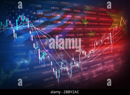 concept graphique économique incluant courbe et flèches Banque D'Images