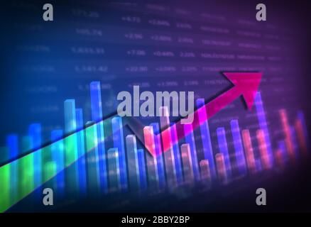 concept graphique économique incluant courbe et flèches Banque D'Images