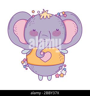 Cute cartoon animal éléphant design, zoo life nature de l'enfance et de l'adorable personnage thème Vector illustration Illustration de Vecteur