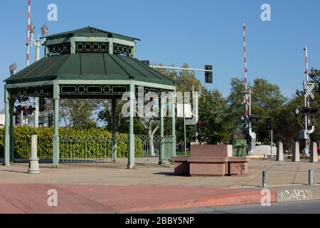 Vue sur la rue du centre-ville de Compton, Californie, États-Unis. Banque D'Images