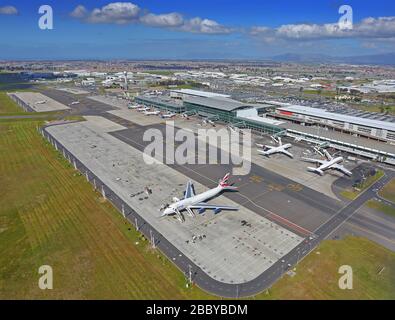 Photo aérienne de l'aéroport international du Cap Banque D'Images