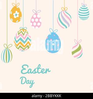 Image vectorielle de carte de vœux du jour de Pâques Illustration de Vecteur