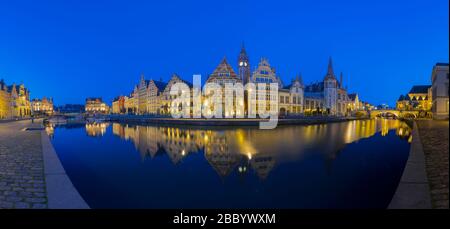 Gand. Image de Gand, Belgique au crépuscule Banque D'Images