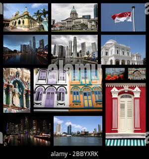 La ville de Singapour billet collage photo - images collection. Banque D'Images