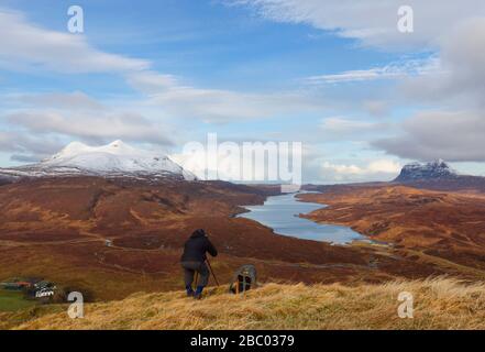 Photographe outdoor à Wester Ross, Highland Scotland Banque D'Images