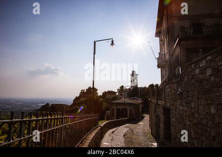 Image du stock de Bergame dans la région de Lombardie en Italie près de Milan prise avant l'éclosion de Coronavirus. Banque D'Images