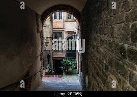Image du stock de Bergame dans la région de Lombardie en Italie près de Milan prise avant l'éclosion de Coronavirus. Banque D'Images
