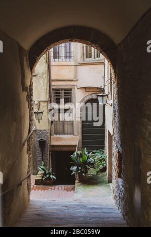 Image du stock de Bergame dans la région de Lombardie en Italie près de Milan prise avant l'éclosion de Coronavirus. Banque D'Images