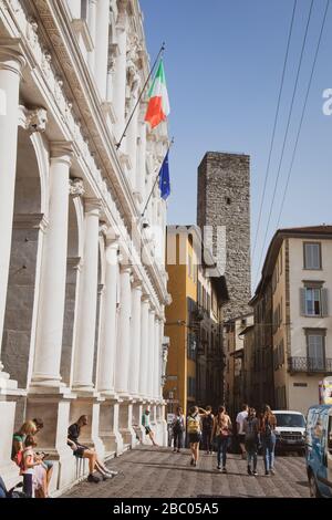 Image du stock de Bergame dans la région de Lombardie en Italie près de Milan prise avant l'éclosion de Coronavirus. Banque D'Images