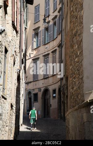 Image du stock de Bergame dans la région de Lombardie en Italie près de Milan prise avant l'éclosion de Coronavirus. Banque D'Images