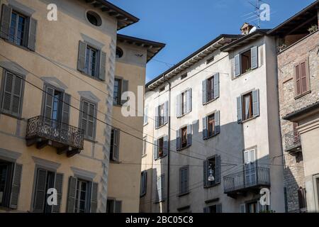 Image du stock de Bergame dans la région de Lombardie en Italie près de Milan prise avant l'éclosion de Coronavirus. Banque D'Images
