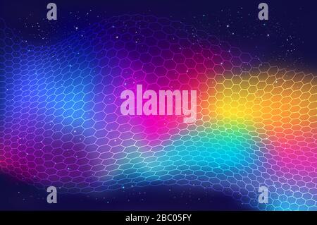 Abstrait liquide coloré de l'arrière-plan et de l'affiche de la galaxie abstraite. Beau brillant moderne fond-beauté brillant des couleurs liquides dans l'espace Illustration de Vecteur