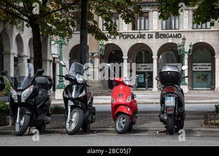 Image du stock de Bergame dans la région de Lombardie en Italie près de Milan prise avant l'éclosion de Coronavirus. Banque D'Images