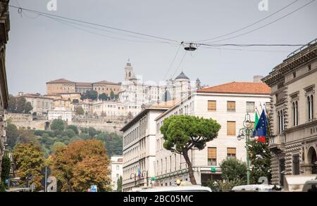 Image du stock de Bergame dans la région de Lombardie en Italie près de Milan prise avant l'éclosion de Coronavirus. Banque D'Images