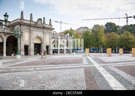 Image du stock de Bergame dans la région de Lombardie en Italie près de Milan prise avant l'éclosion de Coronavirus. Banque D'Images