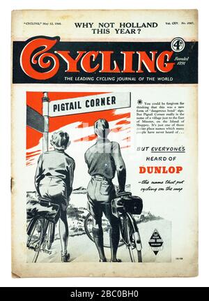 Magazine britannique vintage « Cyclisme » à partir de mai 1948 Banque D'Images
