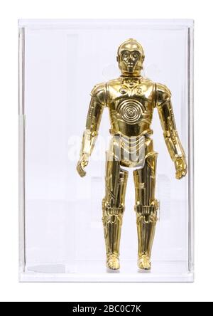 1977 Vintage Kenner Star Wars Loose C-3 PO action Figure AFA 80 près de Mint fait à Hong Kong Banque D'Images