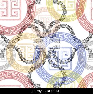 style baroque avec motif grec circulaire sans couture Banque D'Images