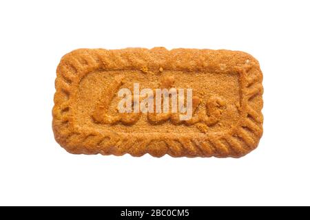 Biscuit Lotus Biscoff isolé sur fond blanc Banque D'Images