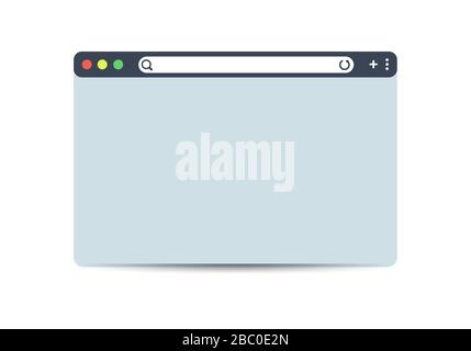Éléments Web vectoriels isolés de la fenêtre du navigateur. Modèle de conception avec fenêtre de navigateur pour la conception de périphériques mobiles. Illustration de Vecteur
