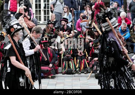 Darlington Morris Dancing Festival, comté de Durham, Royaume-Uni. 14/4/2018. Photo de Stuart Boulton. Banque D'Images