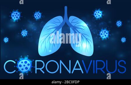 Hologramme de coronavirus COVID-2019 sur fond bleu futuriste. Type mortel de virus 2019-nCoV. Modèles tridimensionnels de bactéries du coronavirus. Illustration de Vecteur