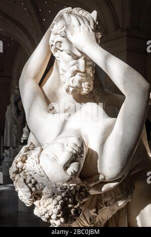 SATYR ET BACCHANTE, VERS 1833 PAR JEAN JACQUES, S'APPELLE JAMES PRADIER, SALLE DES SCULPTURES DU XIXE SIÈCLE, PALAIS DES BEAUX-ARTS, LILLE, NORD, FRANCE Banque D'Images