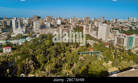 Mozambique, Maputo, vue aérienne du parc public dans le quartier de Baixa de Maputo Banque D'Images