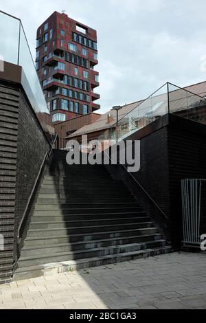 Allemagne, Hambourg, marches devant la Tour cannelle Banque D'Images