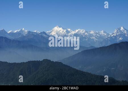 Vue sur l'Himalaya du gangtok sikkim nord-est de l'inde Banque D'Images