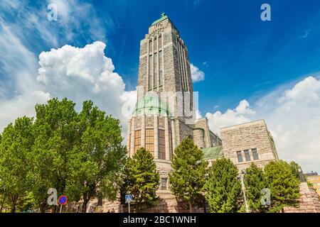 Helsinki - juin 2019, Finlande: Vue sur le bâtiment de l'église Kallio (Kallion kirkko) Banque D'Images