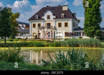 Palais sur l'eau, 1787, hôtel à Staniszow, Jelenia Gora Valley Culture Park (Vallée des Palais), Basse Silésie, Pologne Banque D'Images