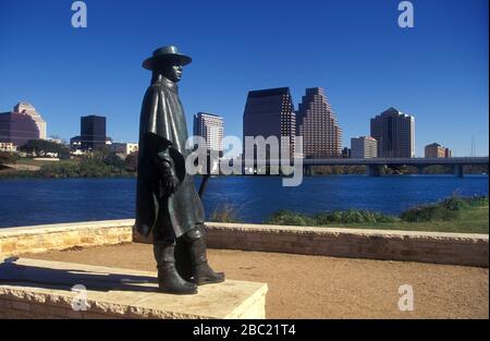 Statue de Stevie Ray Vaughn à Austin Texas États-Unis. 1995 Banque D'Images