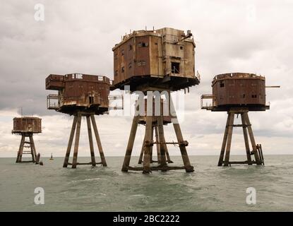 Fort naval de Redsands, estuaire de la Tamise Banque D'Images