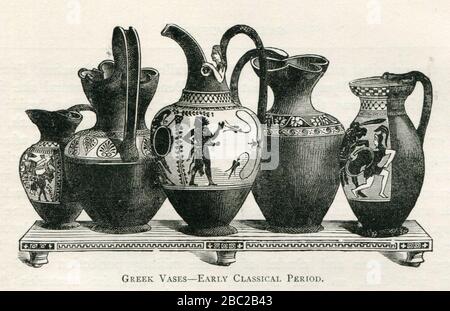 Vases grecs - début de la période classique - Mahathy John Pentland - 1890. Banque D'Images