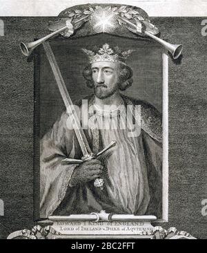 EDWARD I d'Angleterre (1239-1307) image du XIXe siècle Banque D'Images