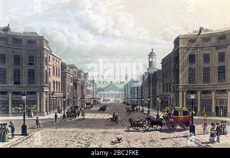 REGENT STREET, Londres, vue de Piccadilly Circus vers 1780 Banque D'Images