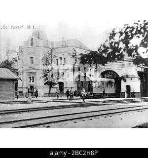 Gare de Griazi, début du XX siècle. Banque D'Images