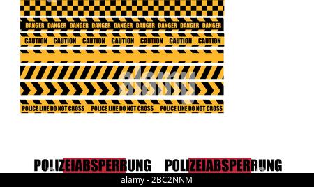 Ensemble vectoriel de bandes transparentes. Pour les zones de restriction et dangereuses Illustration de Vecteur