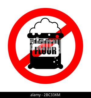 Arrêtez la farine. Panneau rouge de signalisation routière d'interdiction. Interdire la fibre Illustration de Vecteur