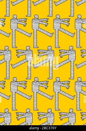 Motif maman sans couture. Halloween bande dessinée arrière-plan zombie. Texture vectorielle Illustration de Vecteur