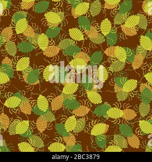 Motif militaire de bug de lit sans couture. Fond de l'armée de punaises de lit. Texture de vecteur de protection de chinch Illustration de Vecteur