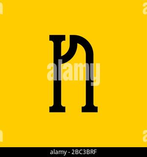 N ancienne police russe. Alphabet folklorique national Russie. Panneau ABC rétro. Illustration vectorielle Illustration de Vecteur