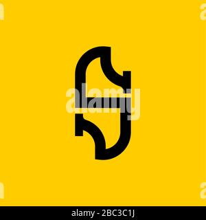 S lettre ancienne police russe. Alphabet folklorique national Russie. Panneau ABC rétro. Illustration vectorielle Illustration de Vecteur