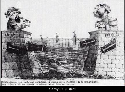 Guerra del pacífico 1879-1884 Caricatura 31. Banque D'Images
