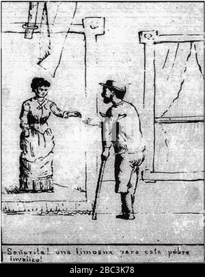 Guerra del pacífico 1879-1884 Caricatura 91. Banque D'Images