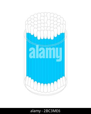 Ecouteurs en boîte. Nettoyage de cire d'oreilles. Illustration vectorielle Illustration de Vecteur