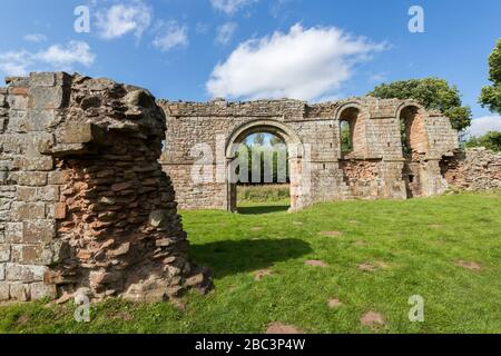 Ruine du Prieuré des femmes blanches, Shropshire, Angleterre, Royaume-Uni Banque D'Images