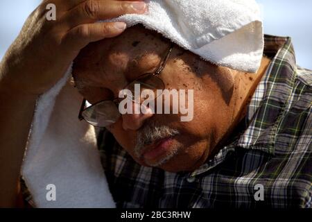 Ellis Marsalis, pianiste légendaire et de jazz. Avec son Delfeayo. Banque D'Images